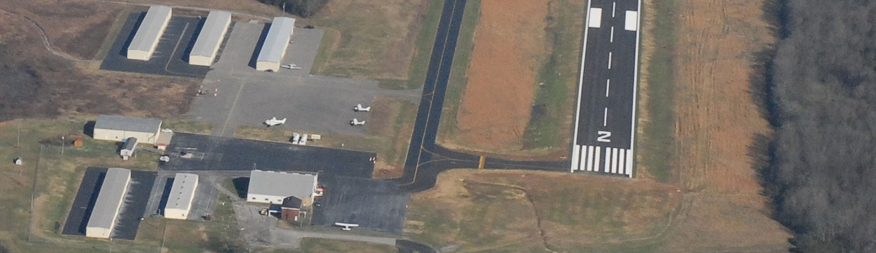 Arial view of runway