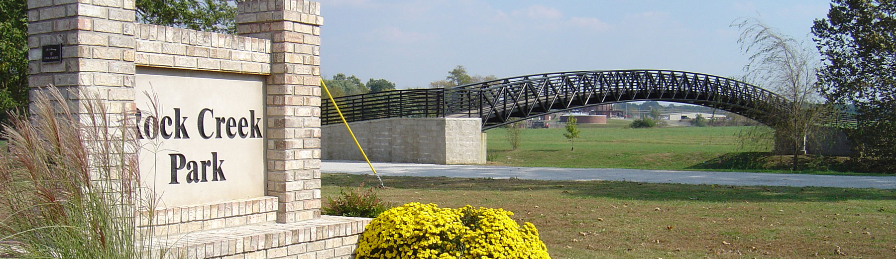 Rock Creek Park sign and bridge